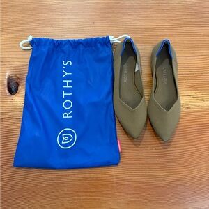 Rothy's Women's Brown Flats with Blue Accents